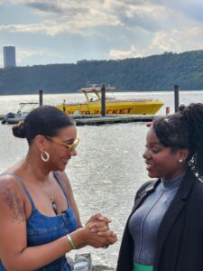 Recent Harlem Rocket riders, two time Emmy Award Winner Evita Robinson (L) along with Emmy Award Winner Oneika Raymond (R).