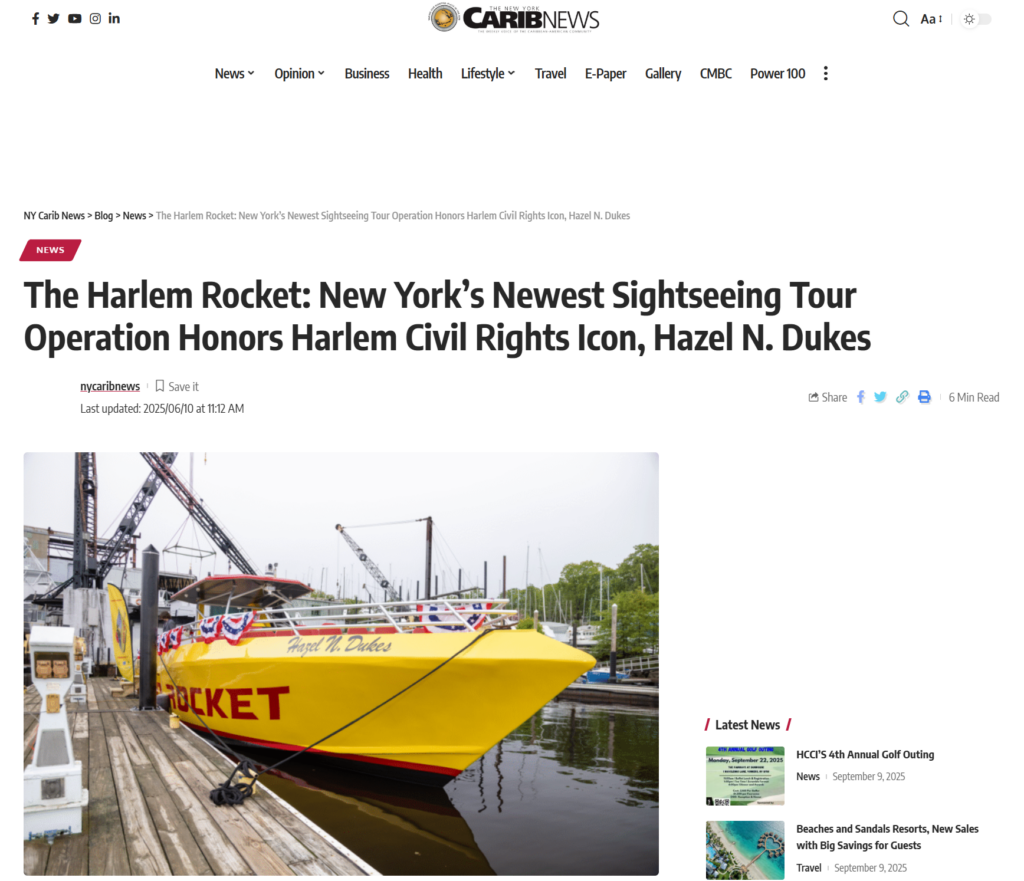 Screenshot of CaribNews article
