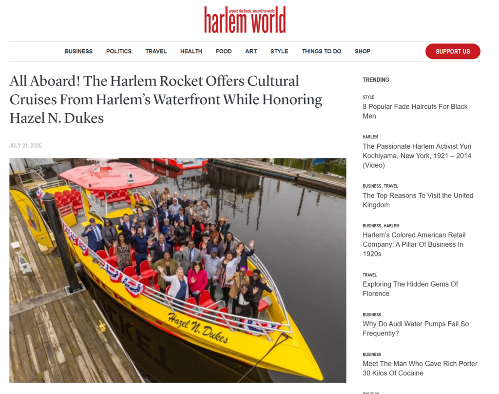 Screen shot of Harlem World article