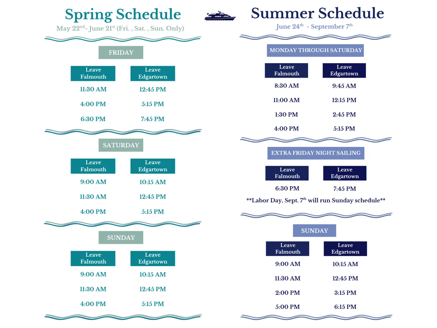 Falmouth Edgartown Ferry Schedule